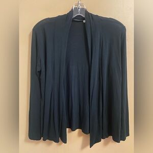 Black Long Sleeve Cardigan High/Low Basic